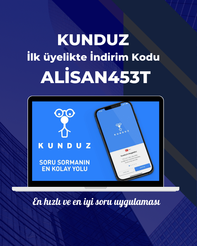 Kunduz soru çözüm uygulaması125 tl indirim kodu ALİSAN453T